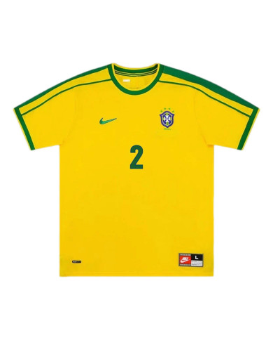 Brazil CAFU 2 Retro Jersey Home World Cup 1998 Brazil CAFU 2 Retro Jersey Home World Cup 1998