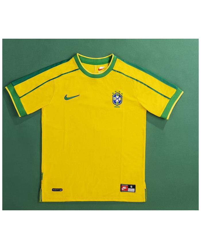 Brazil CAFU 2 Retro Jersey Home World Cup 1998