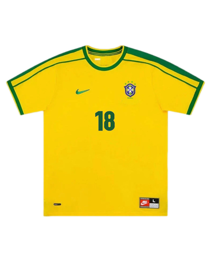 Brazil LEONARDO 18 Retro Jersey Home World Cup 1998