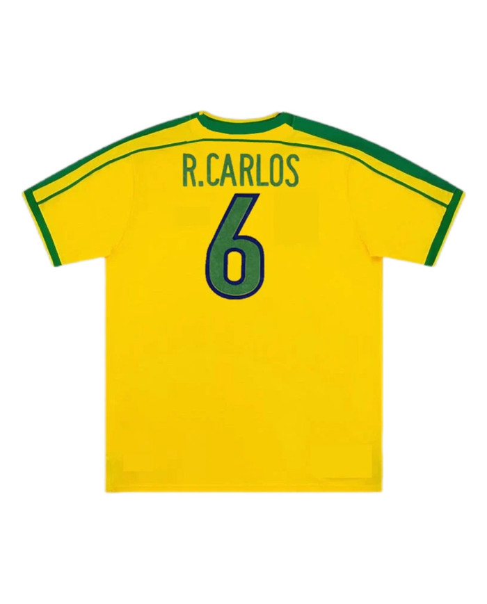 Brazil R.CARLOS 6 Retro Jersey Home World Cup 1998