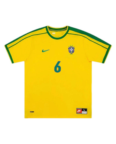 Brazil R.CARLOS 6 Retro Jersey Home World Cup 1998 Brazil R.CARLOS 6 Retro Jersey Home World Cup 1998