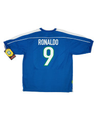 RONALDO 9 Retro Brazil Away Jersey World Cup 1998