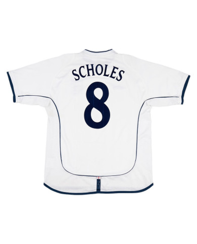 SCHOLES 8 Retro England Home Jersey World Cup 2002 SCHOLES 8 Retro England Home Jersey World Cup 2002