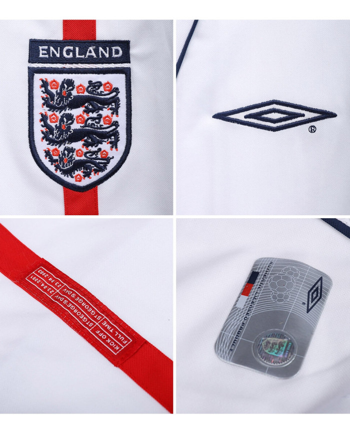 SCHOLES 8 Retro England Home Jersey World Cup 2002