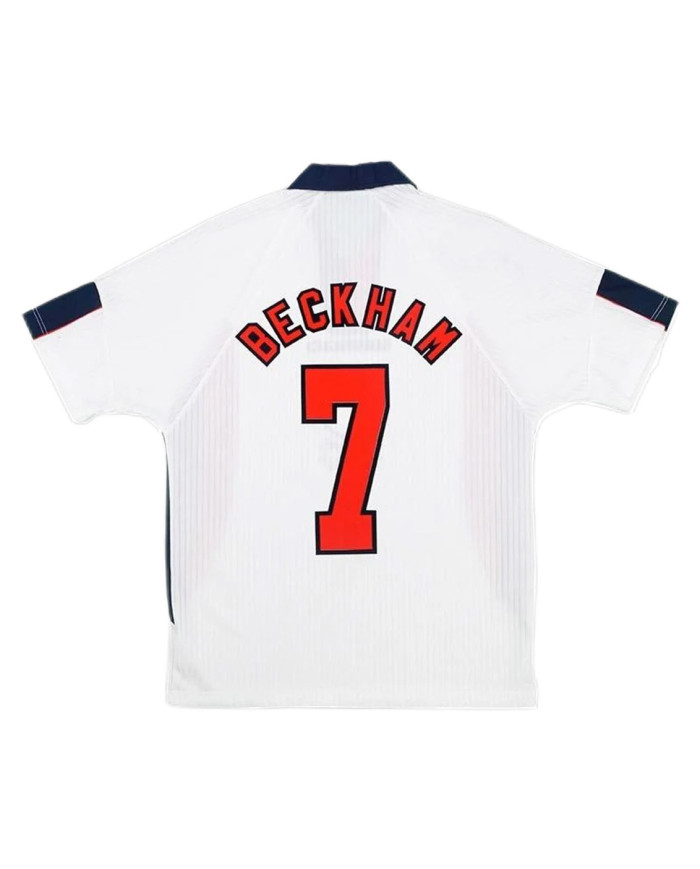 Beckham 7 Retro England Home Jersey World Cup 1998