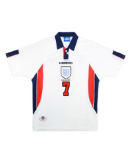 Beckham 7 Retro England Home Jersey World Cup 1998