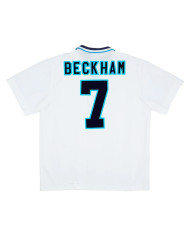BECKHAM 7 England Retro Jersey Home Euro Cup 1996