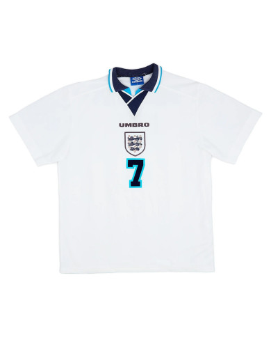 BECKHAM 7 England Retro Jersey Home Euro Cup 1996 BECKHAM 7 England Retro Jersey Home Euro Cup 1996