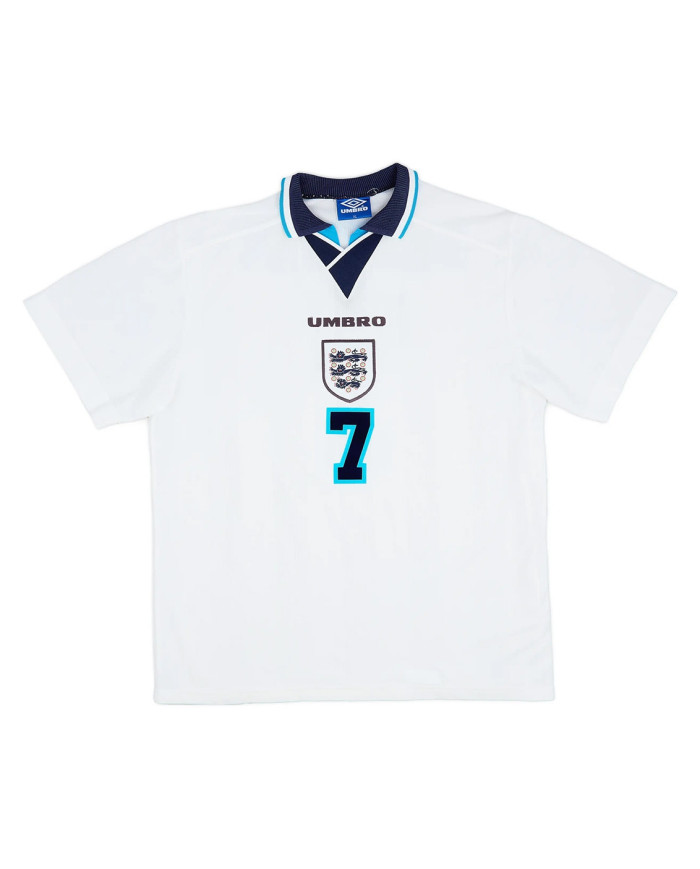 BECKHAM 7 England Retro Jersey Home Euro Cup 1996