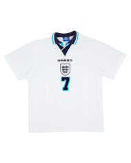 BECKHAM 7 England Retro Jersey Home Euro Cup 1996