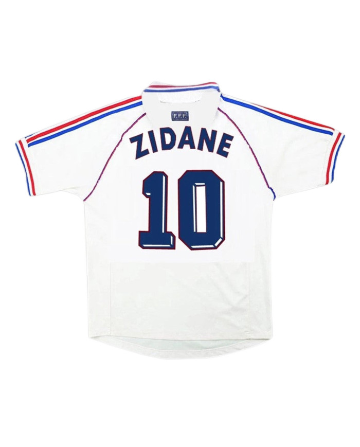 Zidane 10 Retro France Away Jersey World Cup 1998