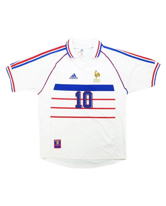 Zidane 10 Retro France Away Jersey World Cup 1998