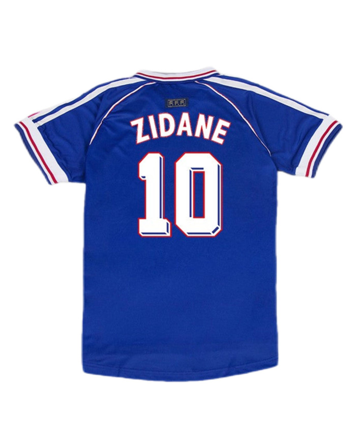 Zidane 10 France Retro Jersey Home World Cup 1998
