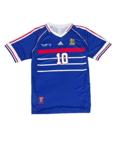 Zidane 10 France Retro Jersey Home World Cup 1998