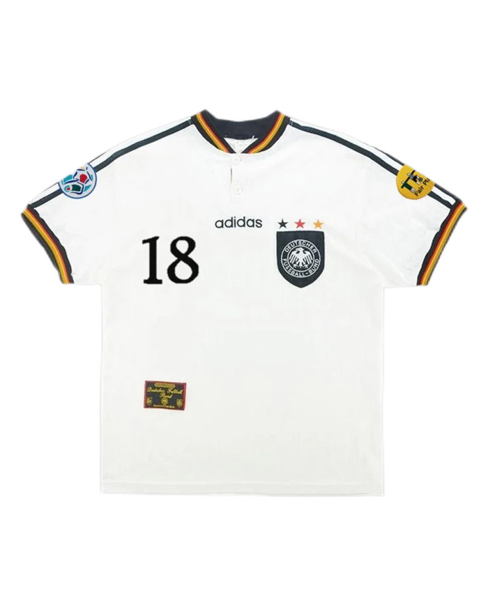 KLINSMANN 18 Retro Germany Home Jersey Euro Cup 1996