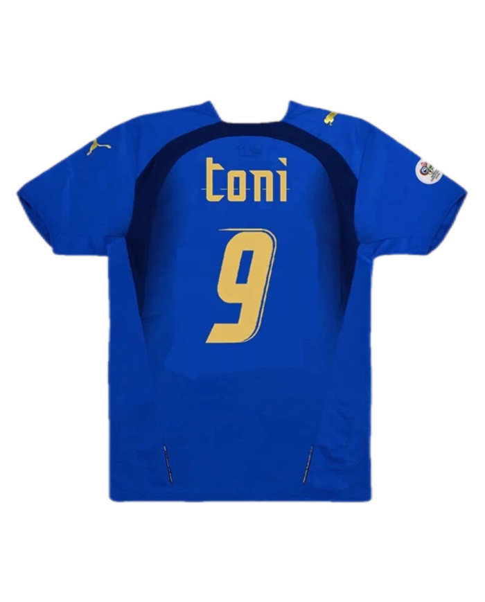 TONI 9 Italy Retro Home Jersey World Cup 2006