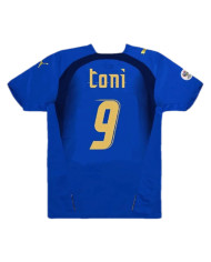 TONI 9 Italy Retro Home Jersey World Cup 2006