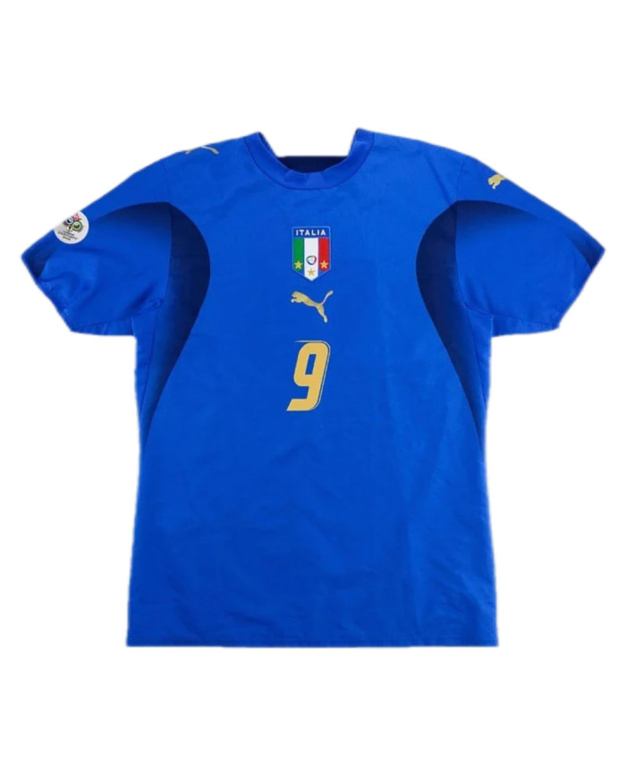 TONI 9 Italy Retro Home Jersey World Cup 2006