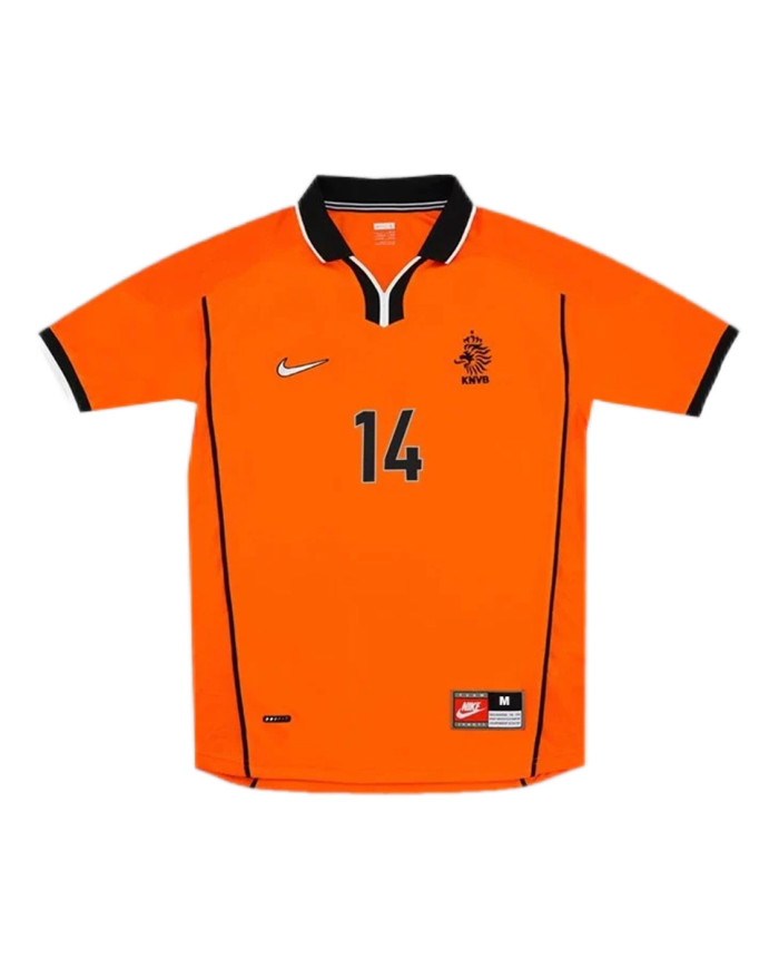 OVERMARS 14 Retro Netherlands Home Jersey World Cup 1998