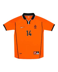 OVERMARS 14 Retro Netherlands Home Jersey World Cup 1998
