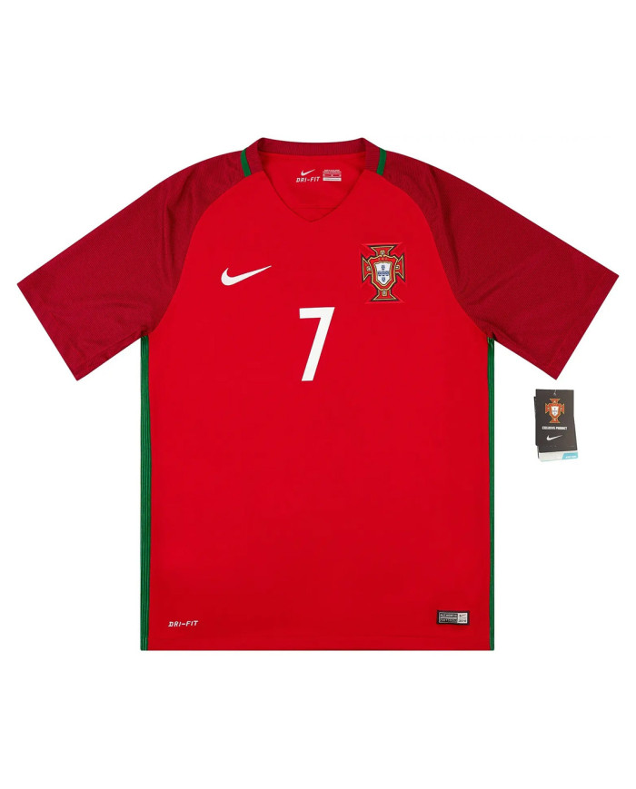 Ronaldo 7 Portugal Retro Jersey Home Euro Cup 2016
