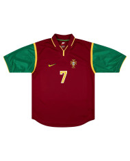 FIGO 7 Retro Portugal Home Jersey 1998