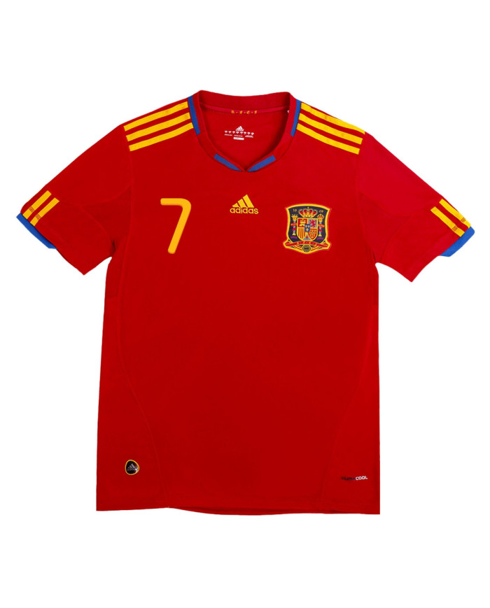 DAVID VILLA 7 Retro Spain Home Jersey 2010