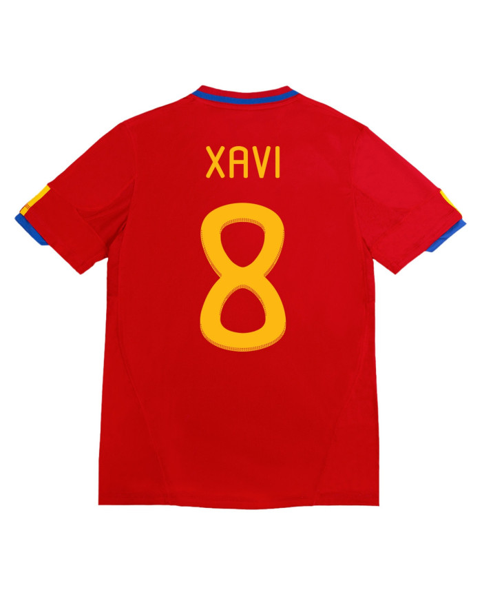 XAVI 8 Retro Spain Home Jersey 2010
