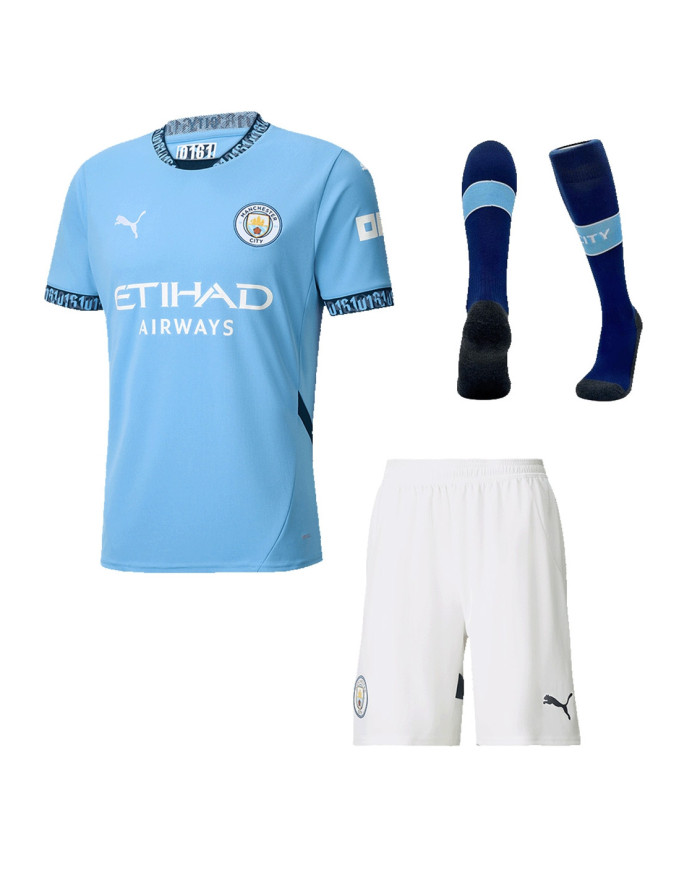 Manchester City Home Whole Kit(Jersey+Shorts+Socks) 2024/25