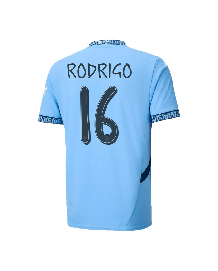 RODRIGO 16 Manchester City Home Jersey 2024/25 - UCL Font