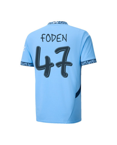 FODEN 47 Manchester City Home Jersey 2024/25 - UCL Font FODEN 47 Manchester City Home Jersey 2024/25 - UCL Font