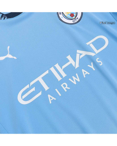 DE BRUYNE 17 Manchester City Home Jersey 2024/25 - UCL Font DE BRUYNE 17 Manchester City Home Jersey 2024/25 - UCL Font