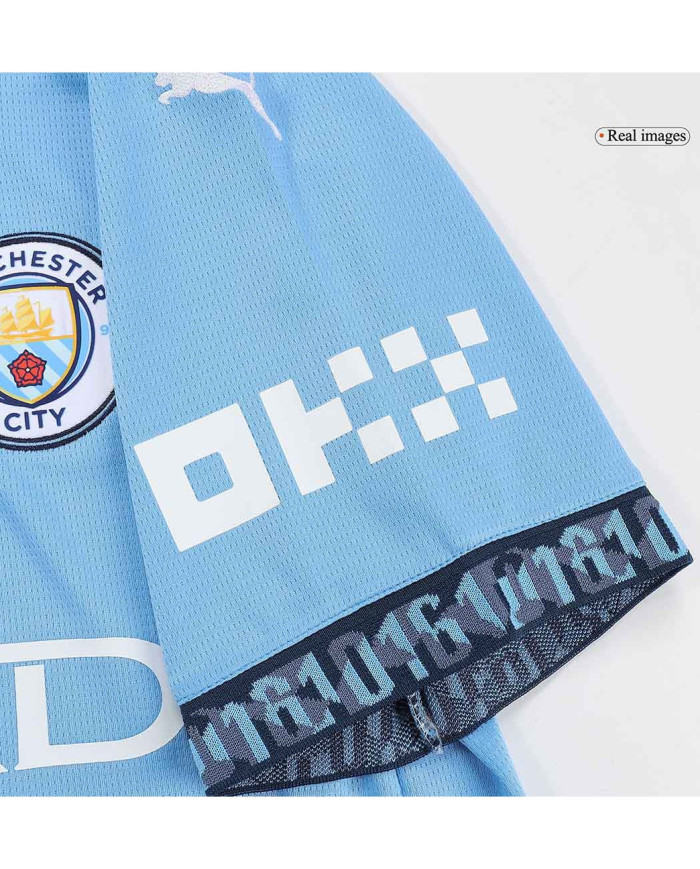 DE BRUYNE 17 Manchester City Home Jersey 2024/25 - UCL Font