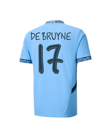 DE BRUYNE 17 Manchester City Home Jersey 2024/25 - UCL Font DE BRUYNE 17 Manchester City Home Jersey 2024/25 - UCL Font