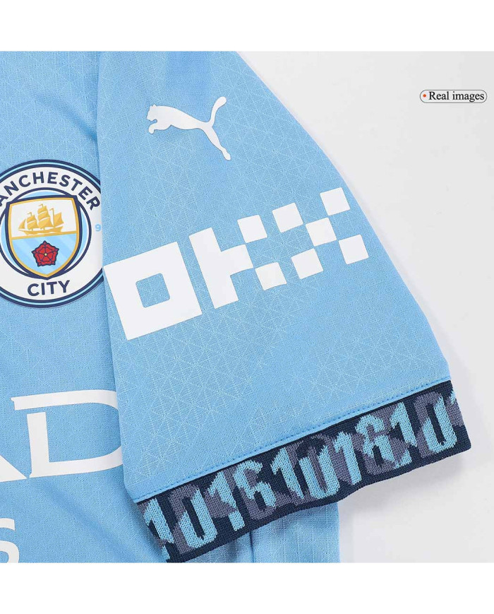 RODRIGO 16 Manchester City Home Match Jersey 2024/25 - UCL Font