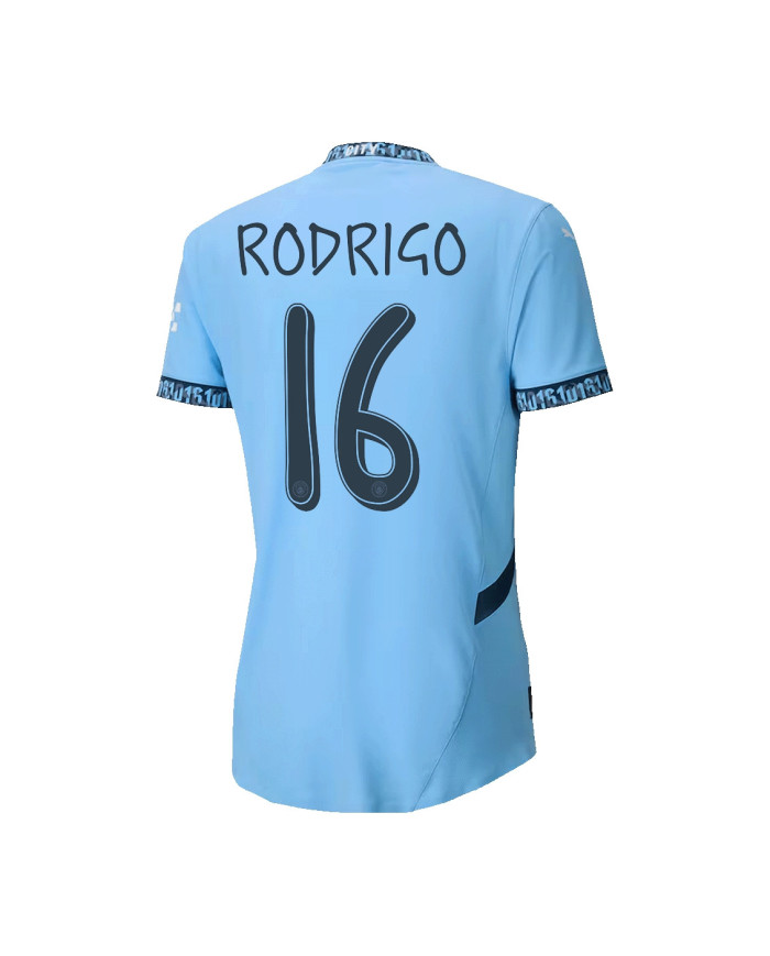 RODRIGO 16 Manchester City Home Match Jersey 2024/25 - UCL Font