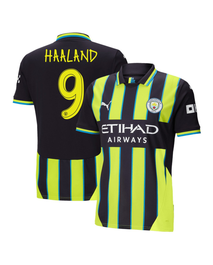 HAALAND 9 Manchester City Away Jersey 2024/25 - UCL Font
