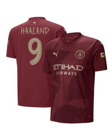 HAALAND 9 Manchester City Third Jersey 2024/25 - UCL Font HAALAND 9 Manchester City Third Jersey 2024/25 - UCL Font