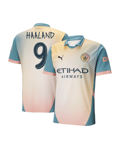 HAALAND 9 Manchester City 'Definitely City' Fourth Jersey 2024/25 - UCL Font HAALAND 9 Manchester City 'Definitely City' Fourth Jersey 2024/25 - UCL Font