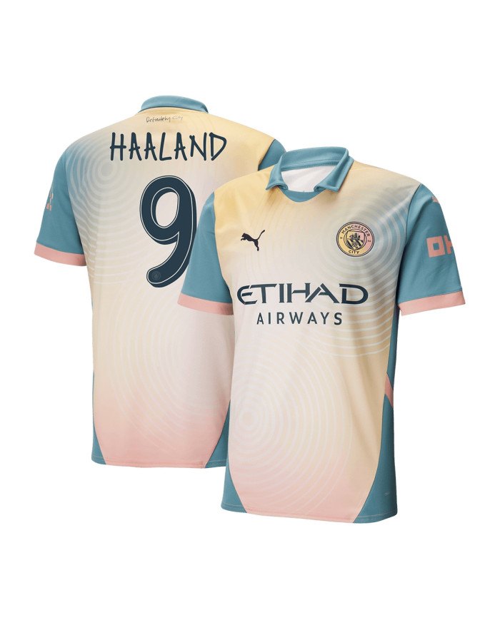 HAALAND 9 Manchester City 'Definitely City' Fourth Jersey 2024/25 - UCL Font