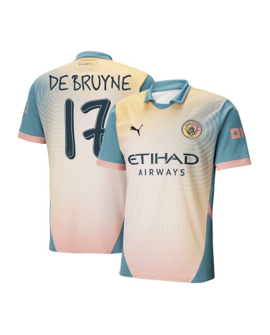 DE BRUYNE 17 Manchester City 'Definitely City' Fourth Jersey 2024/25 - UCL Font