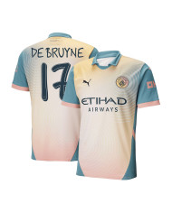 DE BRUYNE 17 Manchester City 'Definitely City' Fourth Jersey 2024/25 - UCL Font