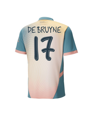 DE BRUYNE 17 Manchester City 'Definitely City' Fourth Jersey 2024/25 - UCL Font DE BRUYNE 17 Manchester City 'Definitely City' Fourth Jersey 2024/25 - UCL Font