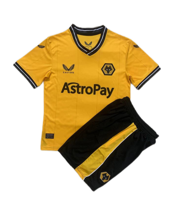 Kids Wolves Home Kit Jersey+Shorts 2023/24