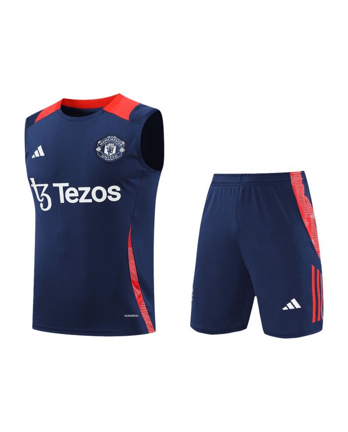 Manchester United Pre-Match Vest Kit(Jersey+Shorts) 2024/25