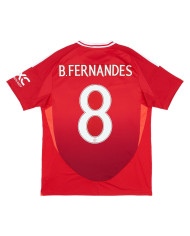 B.FERNANDES 8 Manchester United Home Jersey 2024/25 - Man United Font