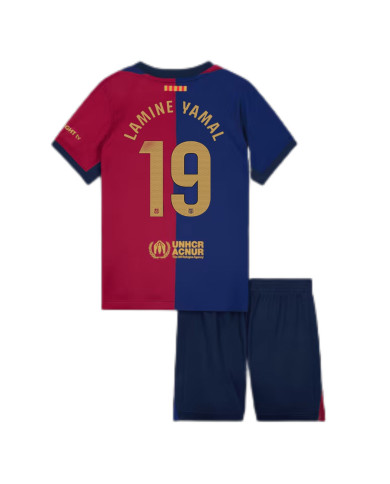 Kids LAMINE YAMAL 19 Barcelona Home Spotify Logo Without Text Jersey Kit 2024/25 Kids LAMINE YAMAL 19 Barcelona Home Spotify Logo Without Text Jersey Kit 2024/25