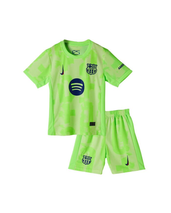 Kids Barcelona Third Spotify Logo Without Text Jersey Kit 2024/25