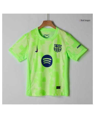 Kids Barcelona Third Spotify Logo Without Text Jersey Kit 2024/25 Kids Barcelona Third Spotify Logo Without Text Jersey Kit 2024/25