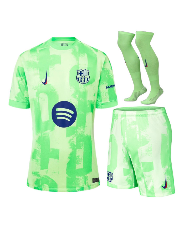 Barcelona Third Spotify Logo Without Text Full Kit 2024/25